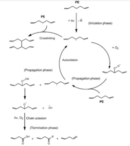 Fig. 4: Meccanismo di fotodegradazione PE
